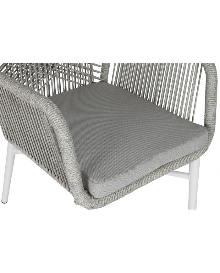 Poltrona da giardino Home ESPRIT Bianco Grigio Alluminio rattan sintetico 57 x 63 x 84 cm Poltrona da giardino Home ESPRIT Bianco Grigio Alluminio rattan sintetico 57 x 63 x 84 cm
