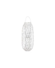 Portacandele Home ESPRIT Bianco vimini Cristallo 34 x 34 x 80 cm