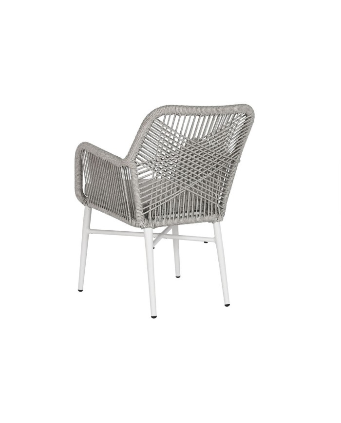 Poltrona da giardino Home ESPRIT Bianco Grigio Alluminio rattan sintetico 57 x 63 x 84 cm Poltrona da giardino Home ESPRIT Bianco Grigio Alluminio rattan sintetico 57 x 63 x 84 cm