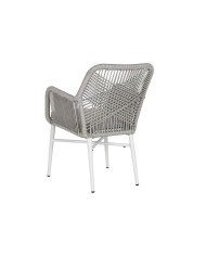 Poltrona da giardino Home ESPRIT Bianco Grigio Alluminio rattan sintetico 57 x 63 x 84 cm Poltrona da giardino Home ESPRIT Bianco Grigio Alluminio rattan sintetico 57 x 63 x 84 cm