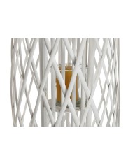 Portacandele Home ESPRIT Bianco vimini Cristallo 34 x 34 x 80 cm