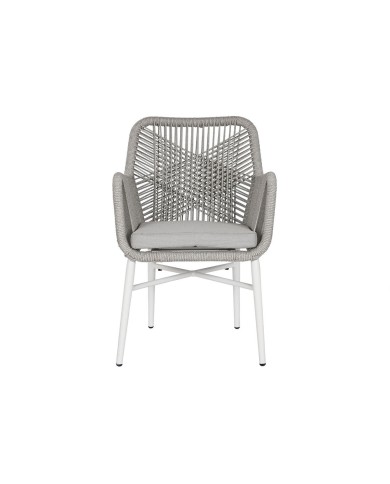 Poltrona da giardino Home ESPRIT Bianco Grigio Alluminio rattan sintetico 57 x 63 x 84 cm Poltrona da giardino Home ESPRIT Bianco Grigio Alluminio rattan sintetico 57 x 63 x 84 cm