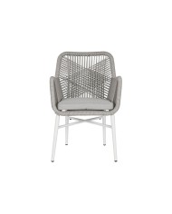 Poltrona da giardino Home ESPRIT Bianco Grigio Alluminio rattan sintetico 57 x 63 x 84 cm Poltrona da giardino Home ESPRIT Bianco Grigio Alluminio rattan sintetico 57 x 63 x 84 cm