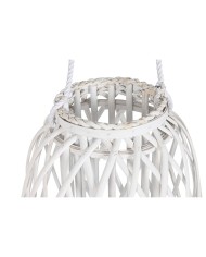 Portacandele Home ESPRIT Bianco vimini Cristallo 34 x 34 x 80 cm