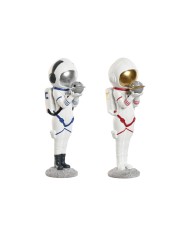 Statua Decorativa Home ESPRIT Azzurro Bianco Rosso Donna Astronauta 9 x 7 x 20 cm (2 Unità)