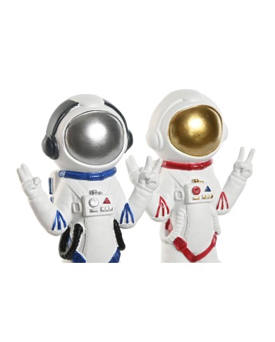 Statua Decorativa Home ESPRIT Azzurro Bianco Rosso Donna Astronauta 9 x 7 x 20 cm (2 Unità)