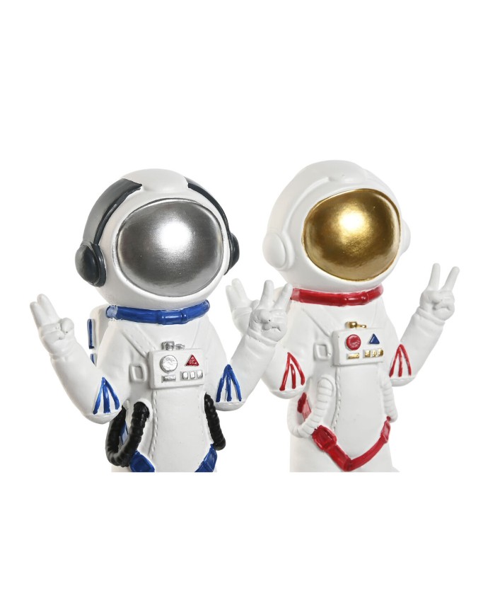Statua Decorativa Home ESPRIT Azzurro Bianco Rosso Donna Astronauta 9 x 7 x 20 cm (2 Unità)