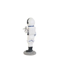 Statua Decorativa Home ESPRIT Azzurro Bianco Rosso Argentato Donna Astronauta 10 x 11 x 29 cm (2 Unità)