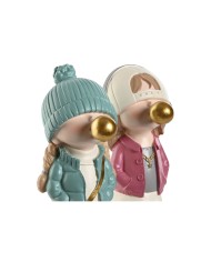 Statua Decorativa Home ESPRIT Rosa Turchese Dorato 8 x 10 x 20 cm (2 Unità) Statua Decorativa Home ESPRIT Rosa Turchese Dorato 8 x 10 x 20 cm (2 Unità)