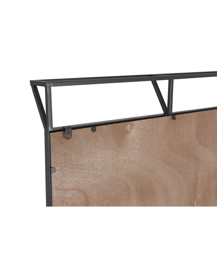 Set di 3 quadri Home ESPRIT Bianco Nero Mappamondo 222 x 8 x 140 cm (3 Pezzi)