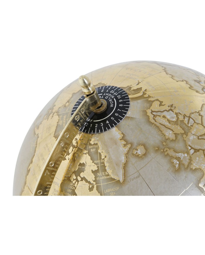 Mappamondo Home ESPRIT Bianco Dorato PVC Marmo 27 x 25 x 40 cm