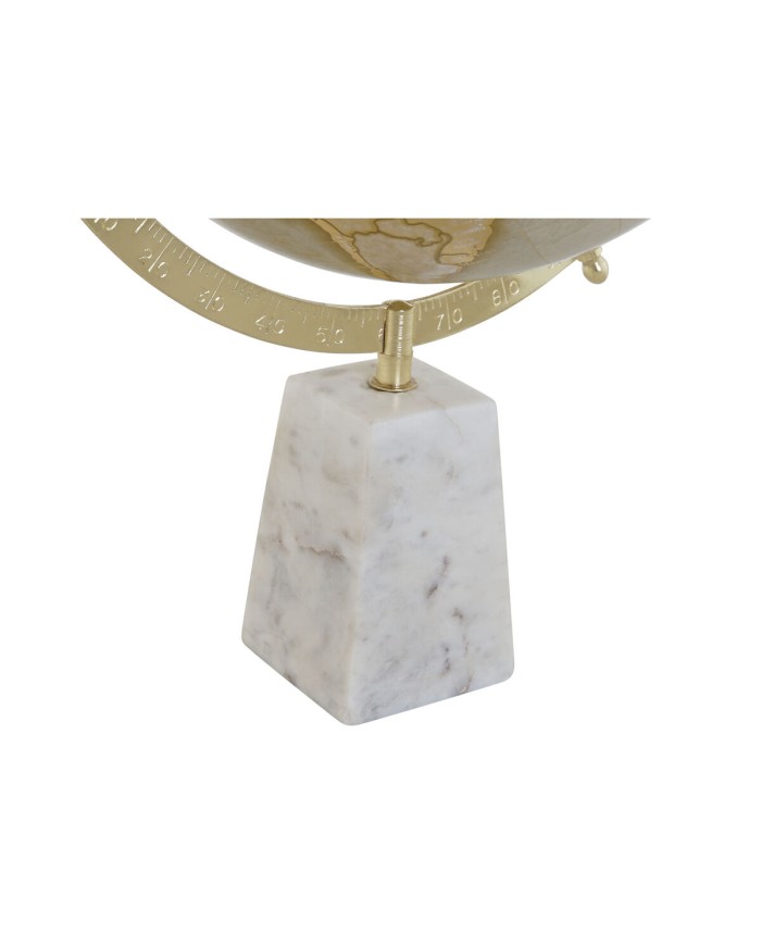 Mappamondo Home ESPRIT Bianco Dorato PVC Marmo 27 x 25 x 40 cm