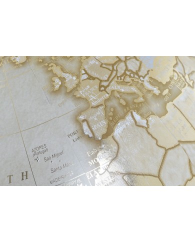 Mappamondo Home ESPRIT Bianco Dorato PVC Marmo 27 x 25 x 40 cm