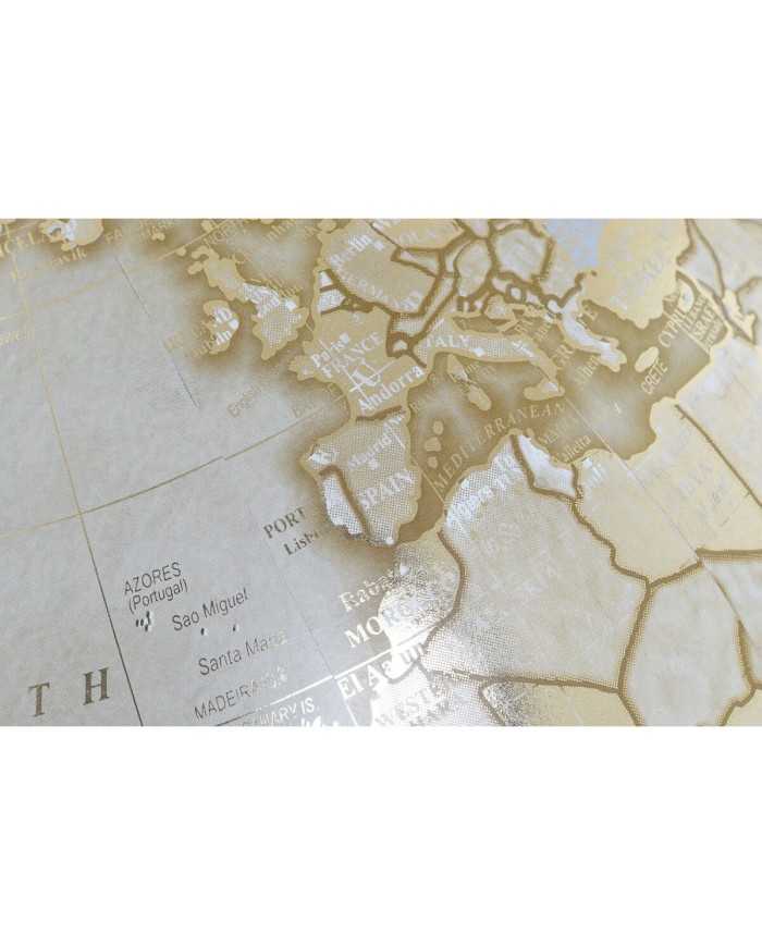 Mappamondo Home ESPRIT Bianco Dorato PVC Marmo 27 x 25 x 40 cm