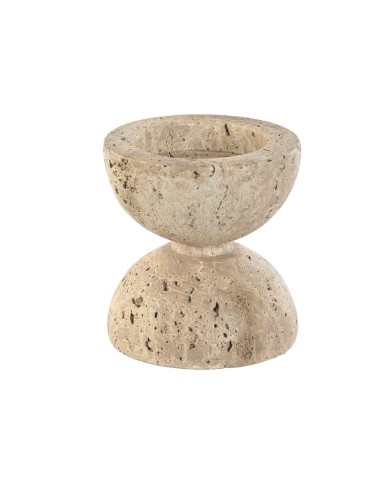 Portacandele Home ESPRIT Beige Magnesio 12 x 12 x 12,7 cm