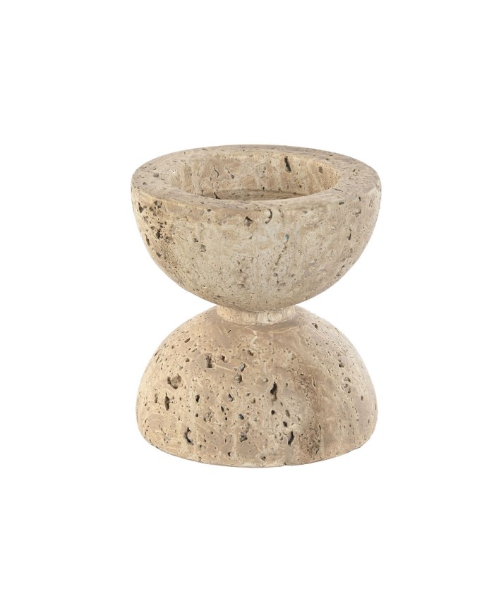 Portacandele Home ESPRIT Beige Magnesio 12 x 12 x 12,7 cm