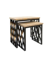 Set di 2 tavoli Home ESPRIT Legno Metallo 64 x 34 x 65 cm