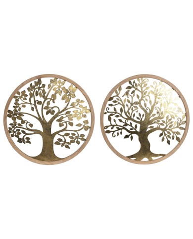 Decorazione da Parete Home ESPRIT Dorato Naturale Albero Cottage 60 x 1,5 x 60 cm (2 Unità) Decorazione da Parete Home ESPRIT Dorato Naturale Albero Cottage 60 x 1,5 x 60 cm (2 Unità)
