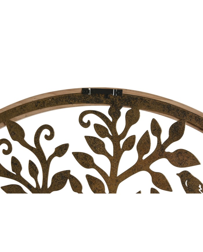 Decorazione da Parete Home ESPRIT Dorato Naturale Albero Cottage 60 x 1,5 x 60 cm (2 Unità)