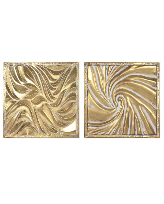 Decorazione da Parete Home ESPRIT Dorato 94,5 x 4,5 x 94,5 cm (2 Unità)