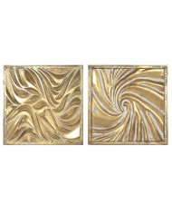 Decorazione da Parete Home ESPRIT Dorato 94,5 x 4,5 x 94,5 cm (2 Unità)