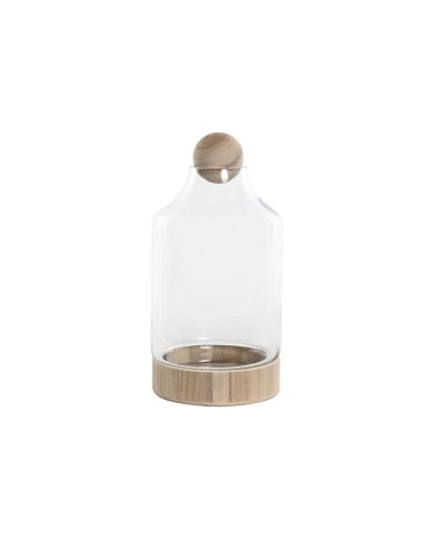 Vaso Home ESPRIT Trasparente Naturale Legno Cristallo 21 x 21 x 42 cm Vaso Home ESPRIT Trasparente Naturale Legno Cristallo 21 x 21 x 42 cm
