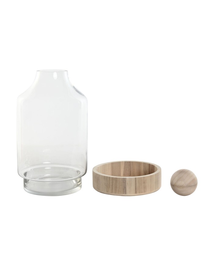 Vaso Home ESPRIT Trasparente Naturale Legno Cristallo 21 x 21 x 42 cm Vaso Home ESPRIT Trasparente Naturale Legno Cristallo 21 x 21 x 42 cm