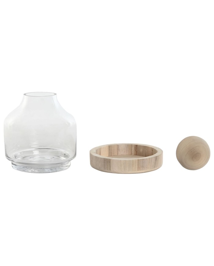 Vaso Home ESPRIT Trasparente Naturale Legno Cristallo 18 x 18 x 24 cm Vaso Home ESPRIT Trasparente Naturale Legno Cristallo 18 x 18 x 24 cm