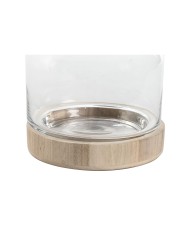 Vaso Home ESPRIT Trasparente Naturale Legno Cristallo 18 x 18 x 24 cm Vaso Home ESPRIT Trasparente Naturale Legno Cristallo 18 x 18 x 24 cm