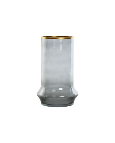 Portacandele Home ESPRIT Azzurro Dorato Cristallo 21 x 21 x 35 cm