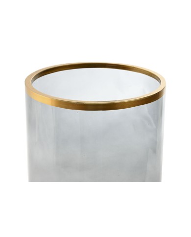 Portacandele Home ESPRIT Azzurro Dorato Cristallo 21 x 21 x 35 cm