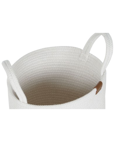 Set di Cestini Home ESPRIT Bianco Moderno 30 x 30 x 28 cm (3 Pezzi)