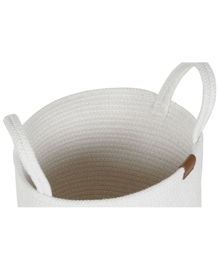 Set di Cestini Home ESPRIT Bianco Moderno 30 x 30 x 28 cm (3 Pezzi)