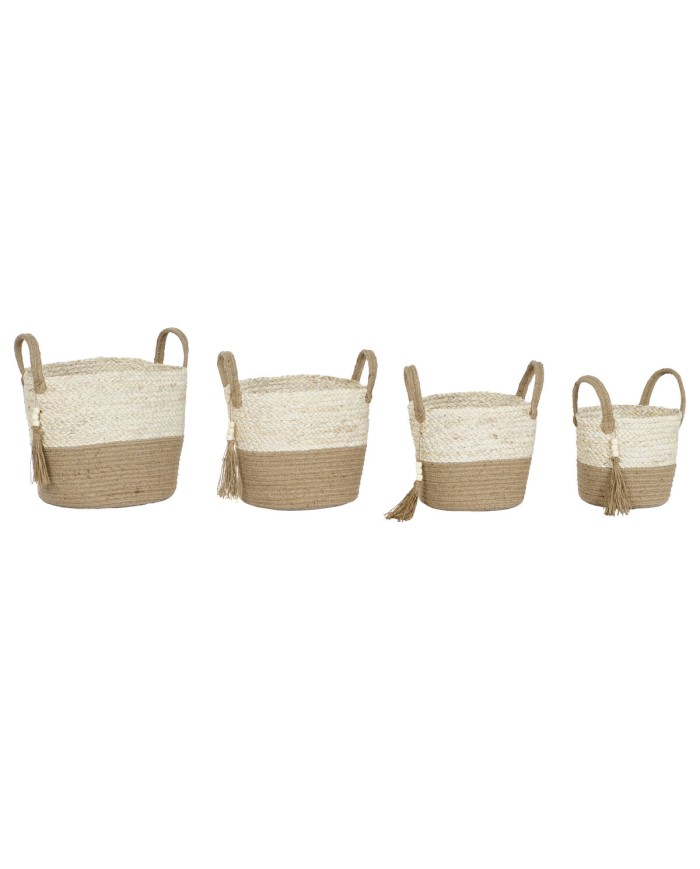 Set di Cestini Home ESPRIT Naturale Marrone Chiaro Juta Moderno 40 x 40 x 41 cm Set di Cestini Home ESPRIT Naturale Marrone Chiaro Juta Moderno 40 x 40 x 41 cm