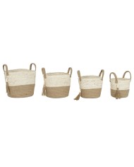 Set di Cestini Home ESPRIT Naturale Marrone Chiaro Juta Moderno 40 x 40 x 41 cm Set di Cestini Home ESPRIT Naturale Marrone Chiaro Juta Moderno 40 x 40 x 41 cm