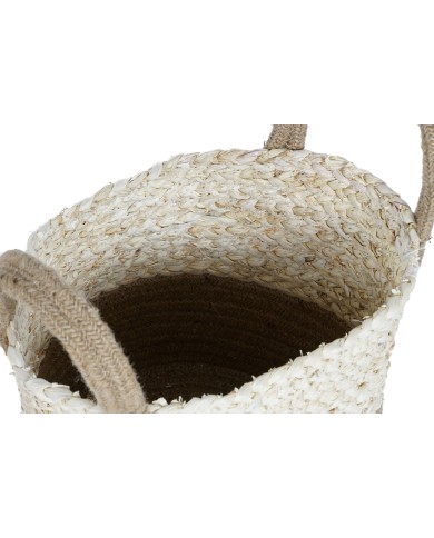 Set di Cestini Home ESPRIT Naturale Marrone Chiaro Juta Moderno 40 x 40 x 41 cm