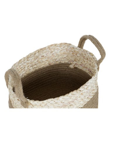 Set di Cestini Home ESPRIT Naturale Marrone Chiaro Juta Moderno 41 x 30 x 33 cm (3 Pezzi)