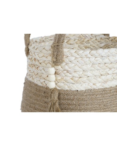 Set di Cestini Home ESPRIT Naturale Marrone Chiaro Juta Moderno 41 x 30 x 33 cm (3 Pezzi)