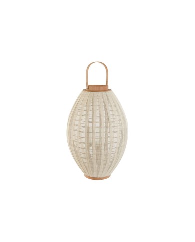 Portacandele Home ESPRIT Bianco Naturale Legno Cristallo 37 x 37 x 56 cm