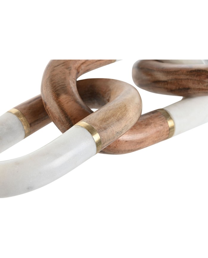 Statua Decorativa Home ESPRIT Bianco Marrone Dorato Catena 10 x 10 x 36 cm Statua Decorativa Home ESPRIT Bianco Marrone Dorato Catena 10 x 10 x 36 cm