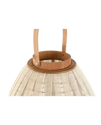 Portacandele Home ESPRIT Bianco Naturale Legno Cristallo 37 x 37 x 56 cm