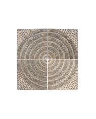 Decorazione da Parete Home ESPRIT Dorato Moderno 80 x 3,5 x 80 cm (4 Pezzi)