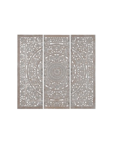 Testiera del Letto Home ESPRIT Grigio Legno MDF 180 x 3,5 x 180 cm