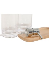 Set da Bagno Home ESPRIT Trasparente Naturale Bambù Alluminio polistirene 16 x 9 x 18 cm