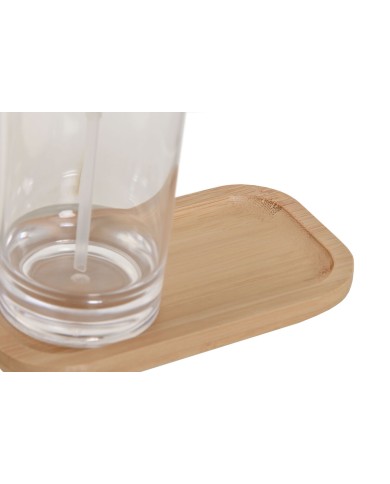 Set da Bagno Home ESPRIT Trasparente Naturale Bambù Alluminio polistirene 16 x 9 x 18 cm Set da Bagno Home ESPRIT Trasparente Naturale Bambù Alluminio polistirene 16 x 9 x 18 cm