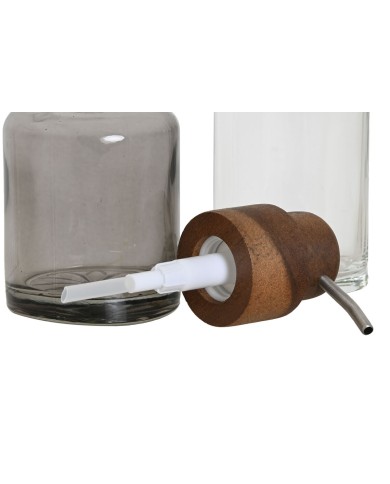 Set da Bagno Home ESPRIT Grigio Trasparente Alluminio Cristallo Legno di acacia 10 x 7 x 16 cm Set da Bagno Home ESPRIT Grigio Trasparente Alluminio Cristallo Legno di acacia 10 x 7 x 16 cm