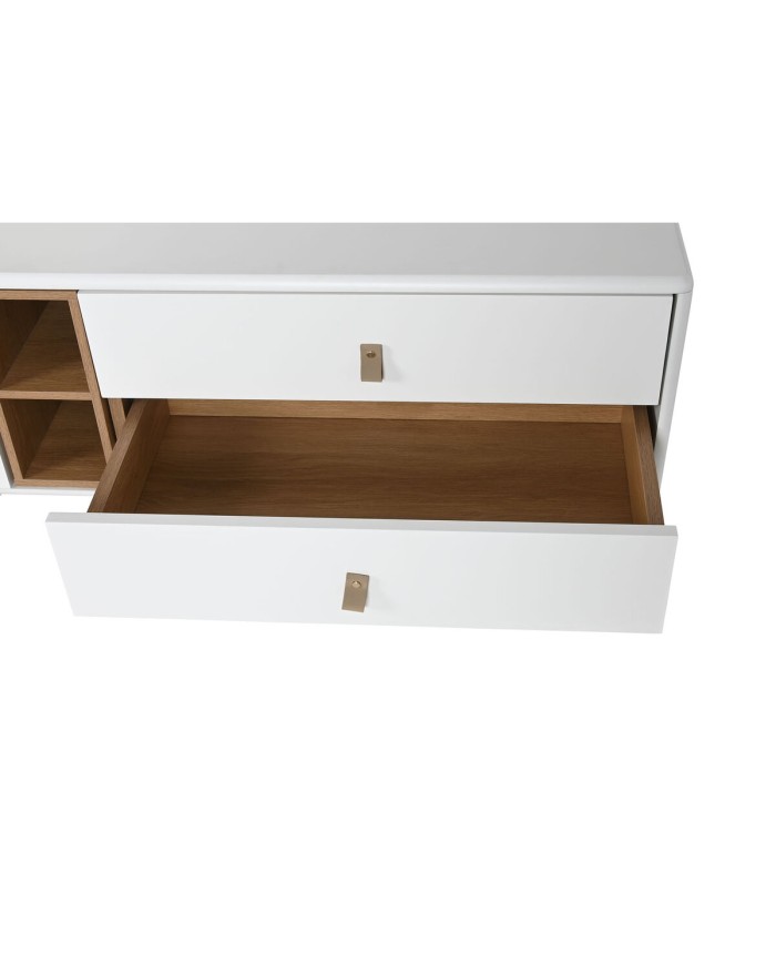 Mobile TV Home ESPRIT Bianco Naturale polipropilene Legno MDF 140 x 40 x 55 cm