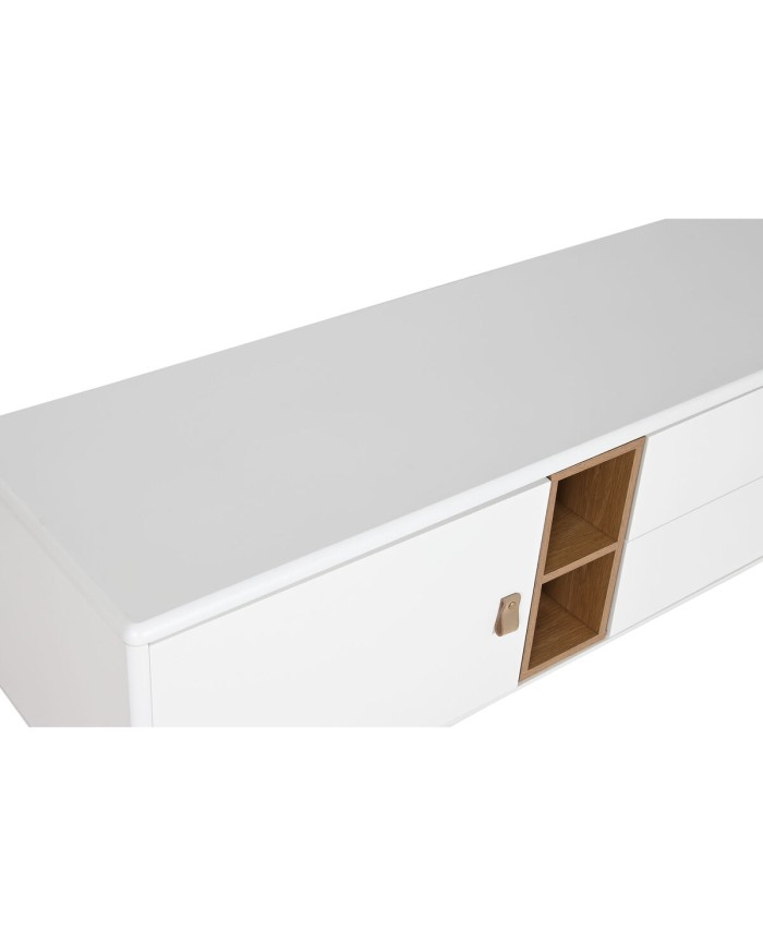 Mobile TV Home ESPRIT Bianco Naturale polipropilene Legno MDF 140 x 40 x 55 cm