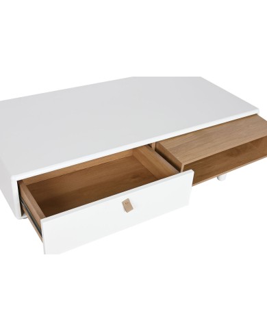 Tavolino da Caffè Home ESPRIT Bianco Naturale Poliuretano Legno MDF 120 x 60 x 40 cm