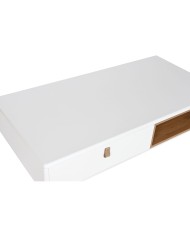 Tavolino da Caffè Home ESPRIT Bianco Naturale Poliuretano Legno MDF 120 x 60 x 40 cm